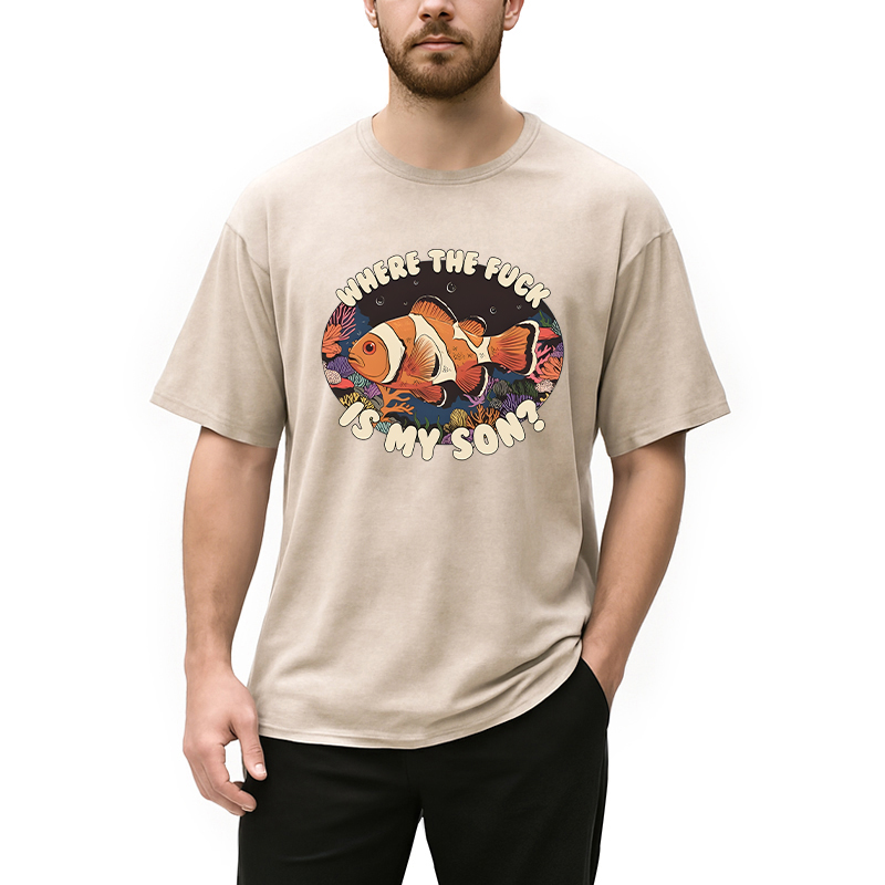 Modecanvas Where the F Is My Son? DTG Printing Washed T-Shirt