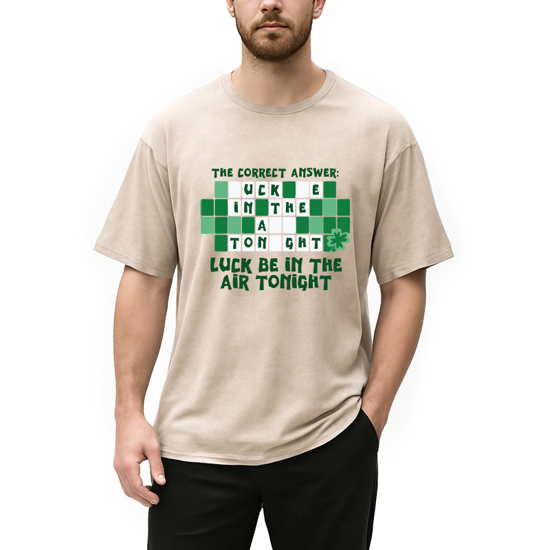 Modecanvas Luck Be In The Air Tonight DTG Printing Washed T-Shirt