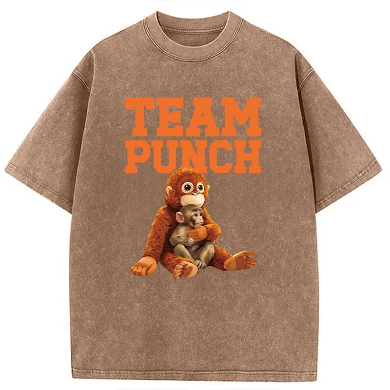 Modecanvas Punch The Monkey DTG Printing Washed T-Shirt