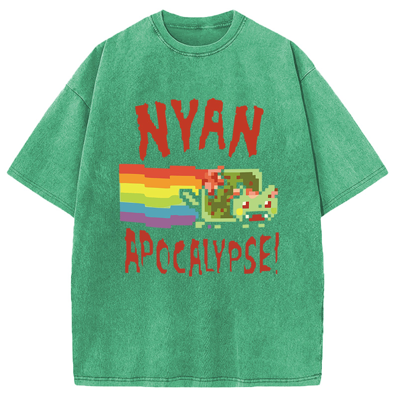 Modecanvas Nyan Apocalypse DTG Printing Washed T-Shirt