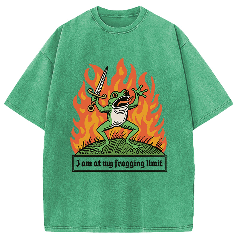 Modecanvas I Am At My Frogging Limit DTG Printing Washed T-Shirt