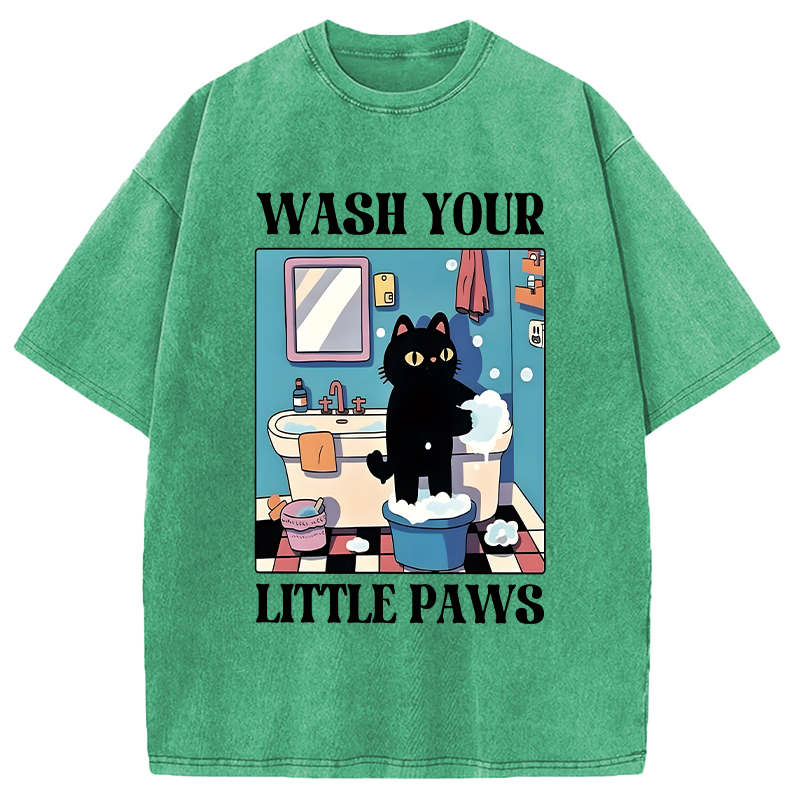 Modecanvas Wash Your Little Paws DTG Printing Washed T-Shirt