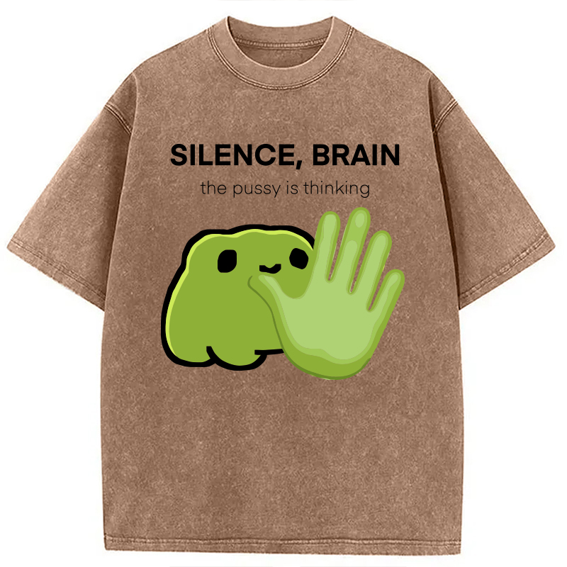 Modecanvas Silence, Brain DTG Printing Washed T-Shirt