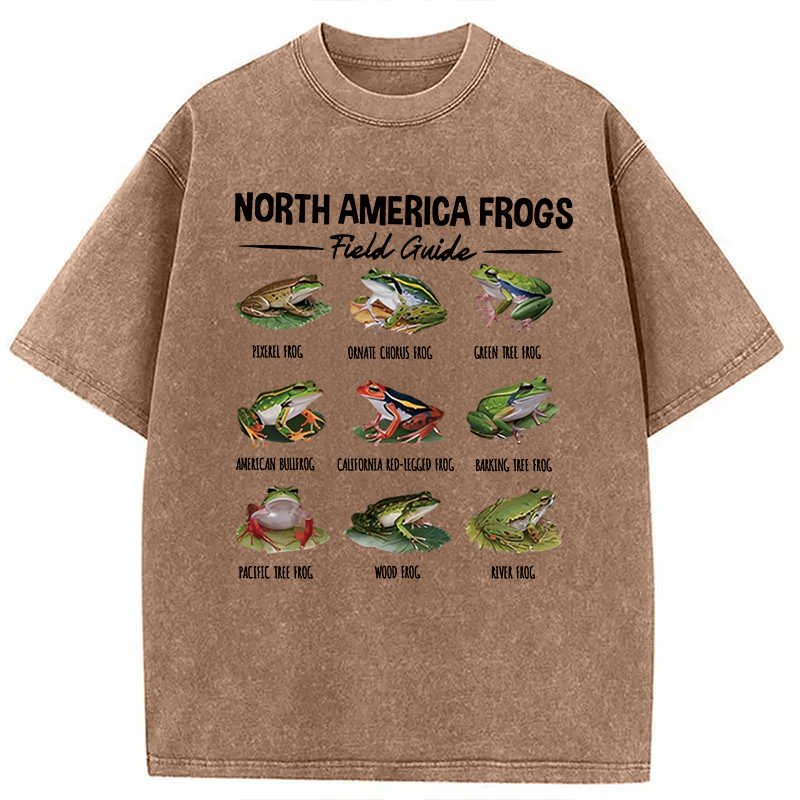 Modecanvas North America Frogs DTG Printing Washed T-Shirt