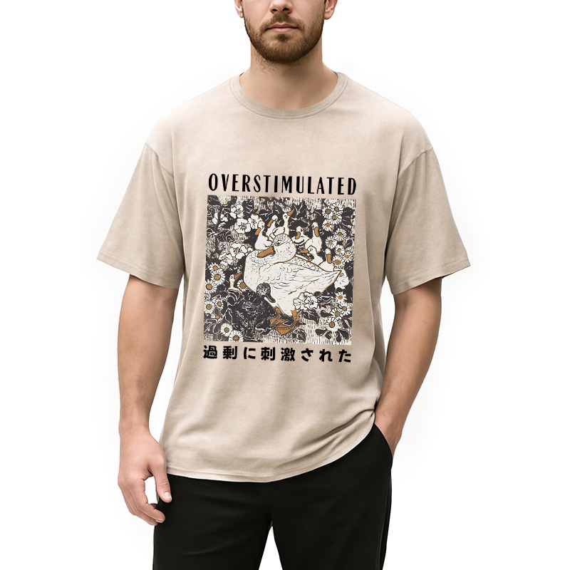 Modecanvas Overthinking Duck Washed T-Shirt