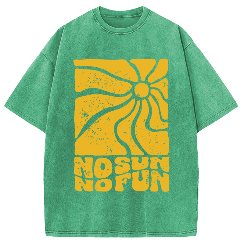 Modecanvas No Sun No Fun DTG Printing Washed T-Shirt