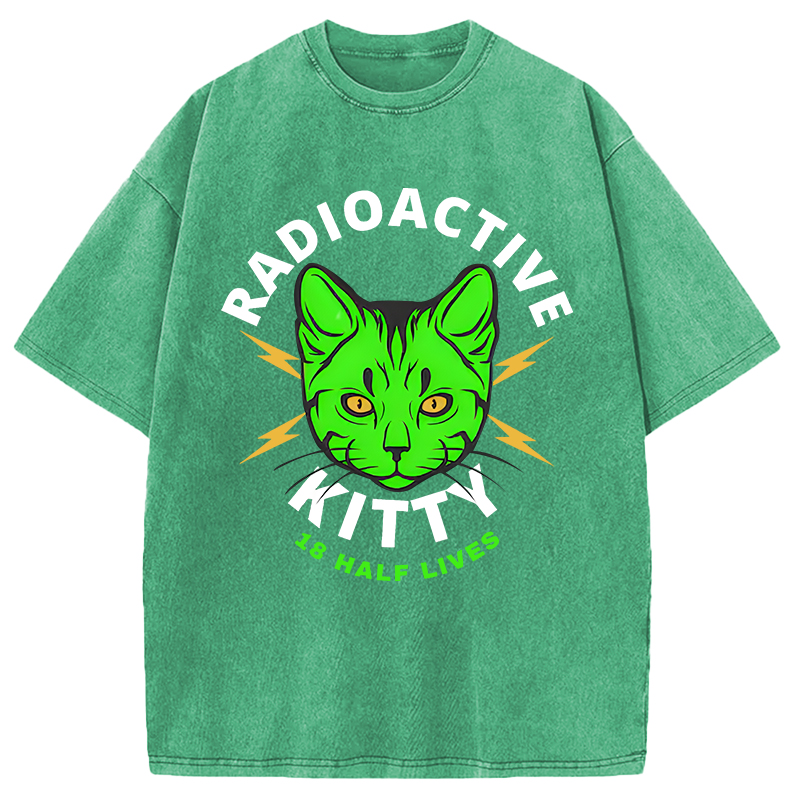 Modecanvas Radioactive Kitty DTG Printing Washed T-Shirt