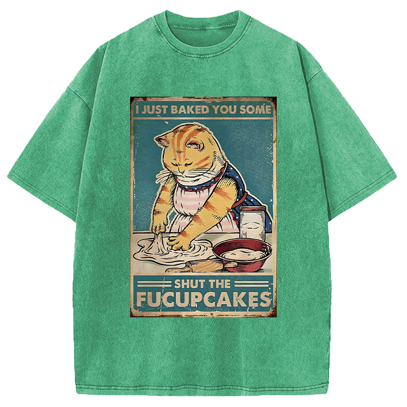 Modecanvas Shut The Fucupcakes DTG Printing Washed T-Shirt