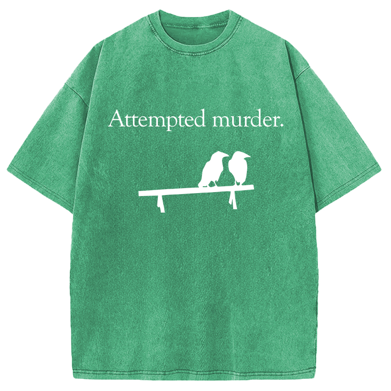 Modecanvas Attempted Murder DTG Printing Washed T-Shirt