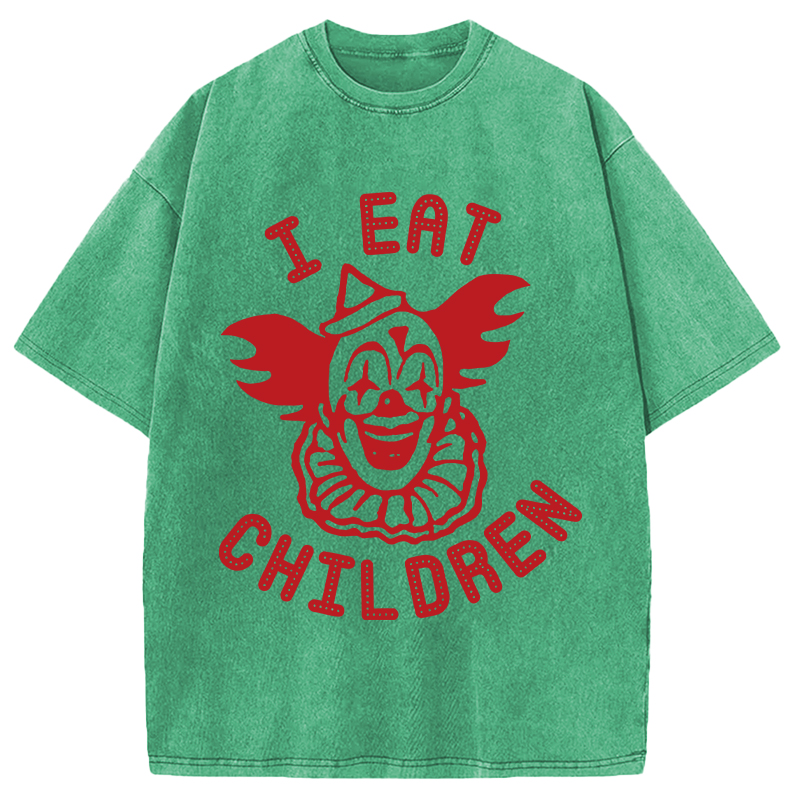 Modecanvas I Eat Children DTG Printing Washed T-Shirt