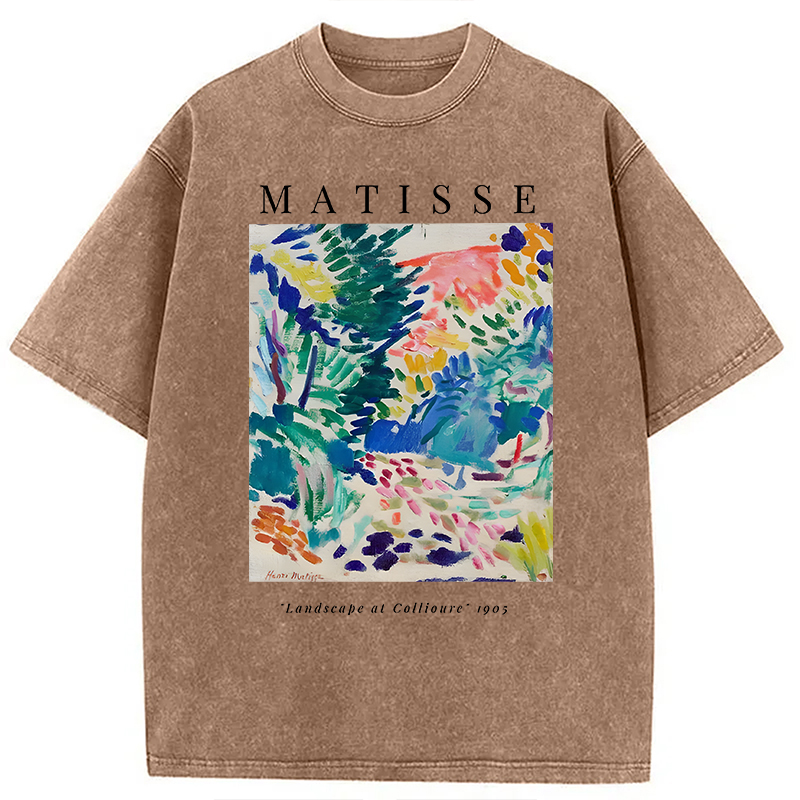 Modecanvas Henri Matisse Landscape DTG Printing Washed T-Shirt