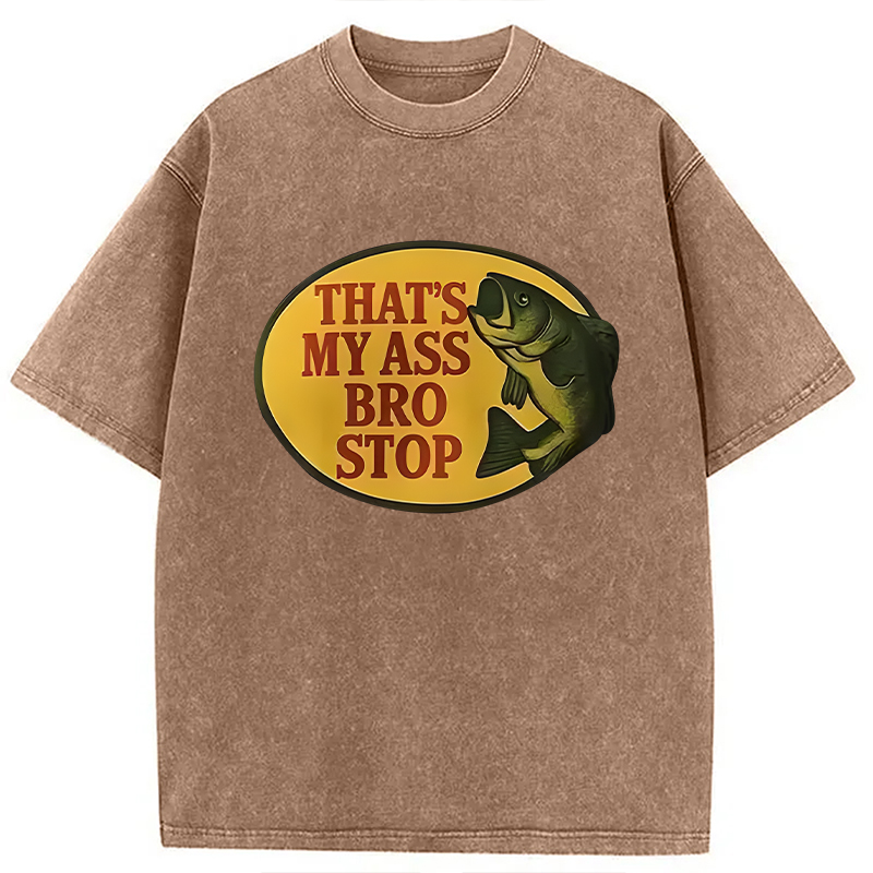Modecanvas Bro Stop Washed T-Shirt-modecanvas