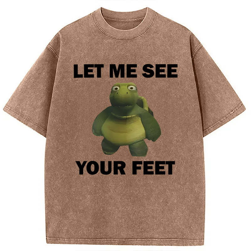 Modecanvas Let Me See Your Feet DTG Printing Washed T-Shirt