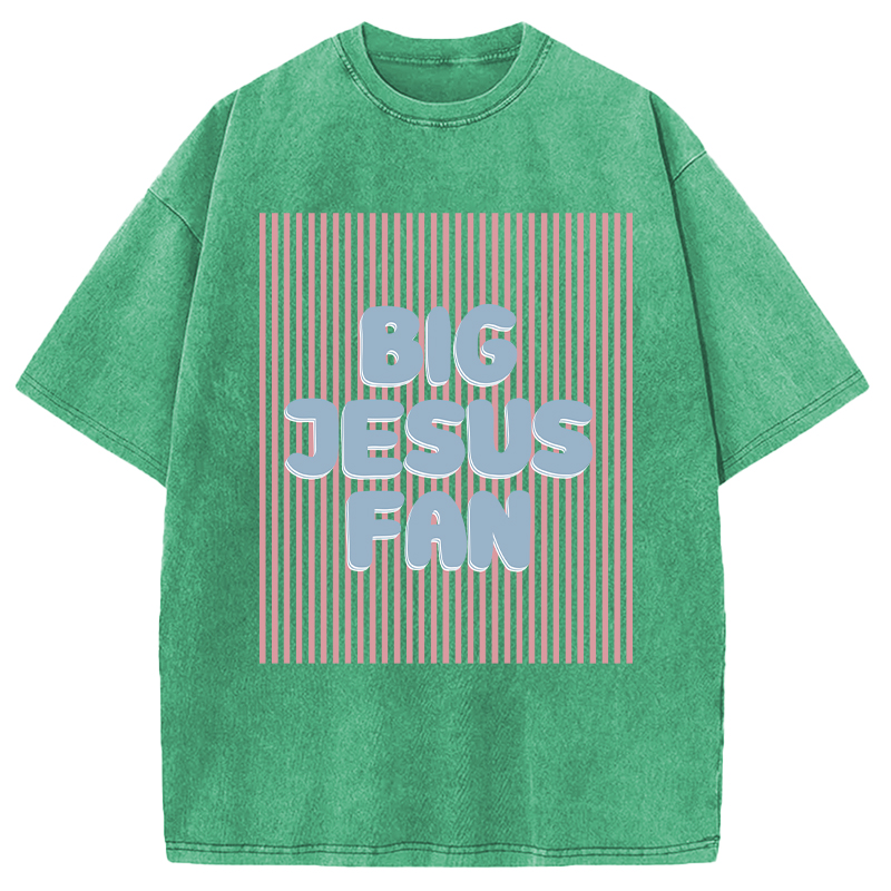 Modecanvas Big Jesus Fan DTG Printing Washed T-Shirt