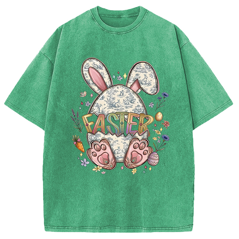 Modecanvas Easter Bunny Egg DTG Printing Washed T-Shirt