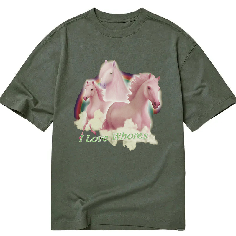 Modecanvas I Love Whores DTG Printing Classic T-Shirt-modecanvas