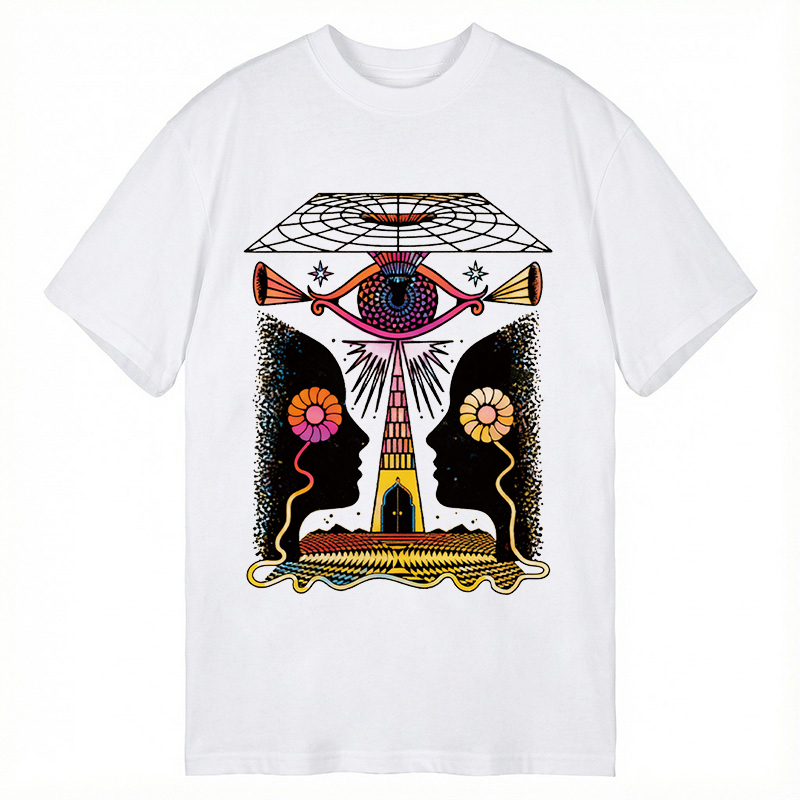 Modecanvas Dual-Face Sacred Eye DTG Printing Classic T-Shirt-modecanvas