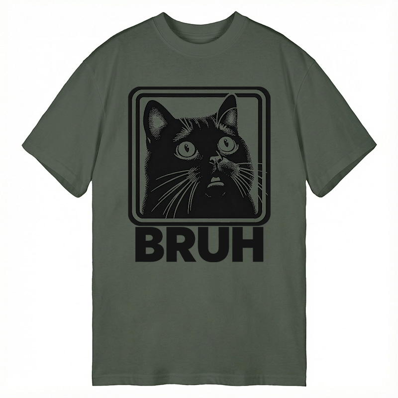 Modecanvas BRUH Cat DTG Printing Classic T-Shirt-modecanvas