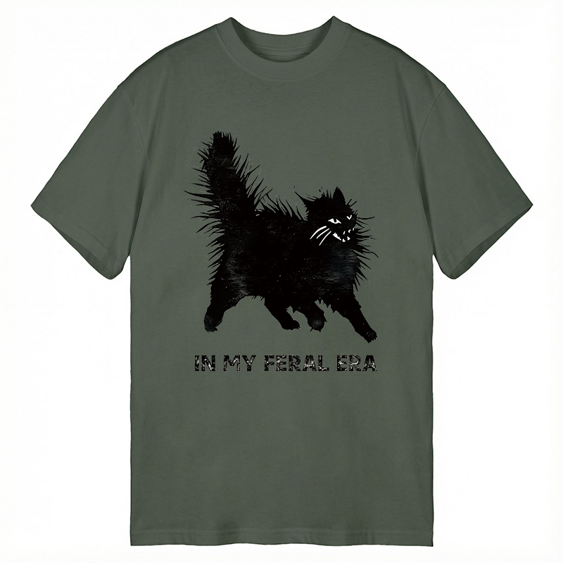 Modecanvas Wild Black Cat DTG Printing Classic T-Shirt-modecanvas