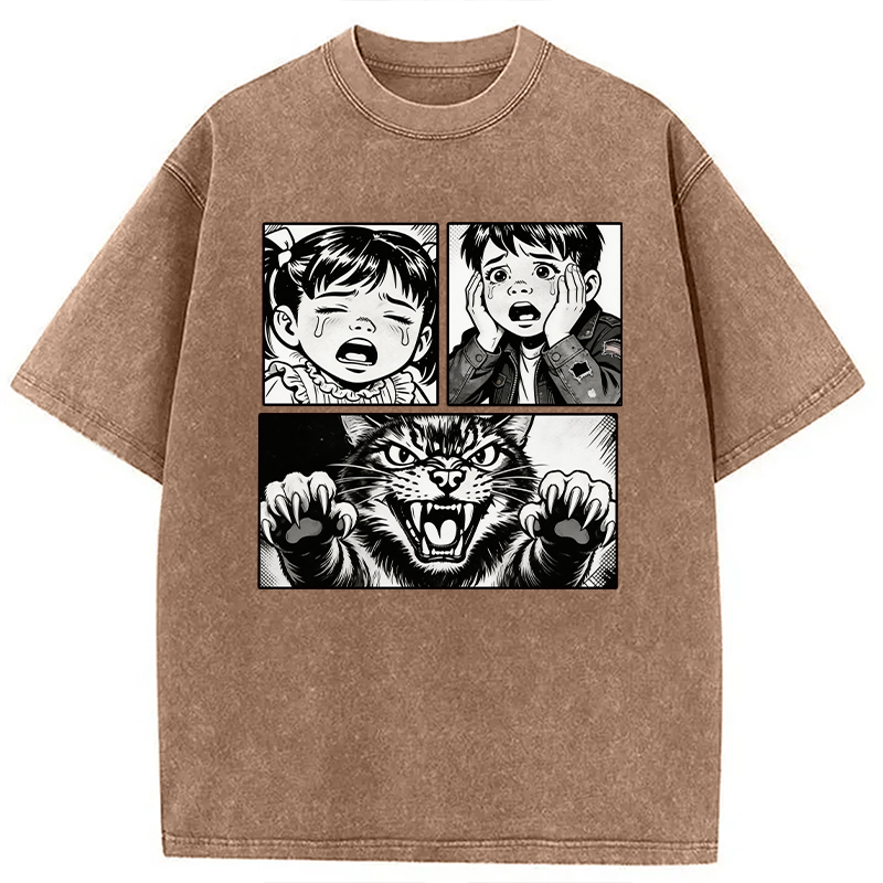 Modecanvas The Last Meow DTG Printing Washed T-Shirt