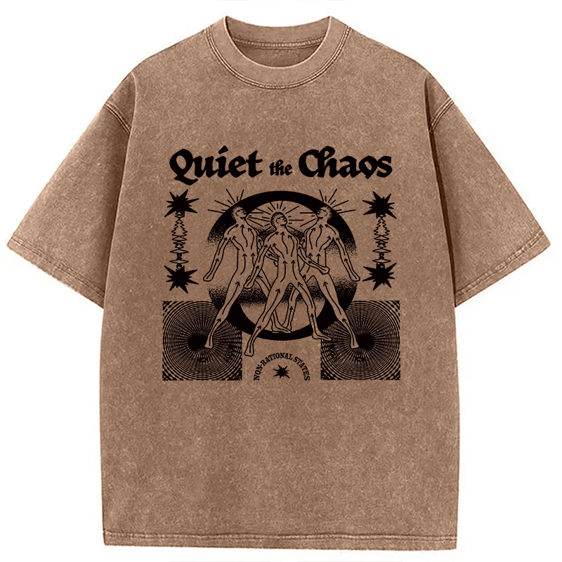 Modecanvas Quiet And Chaos DTG Printing Washed T-Shirt