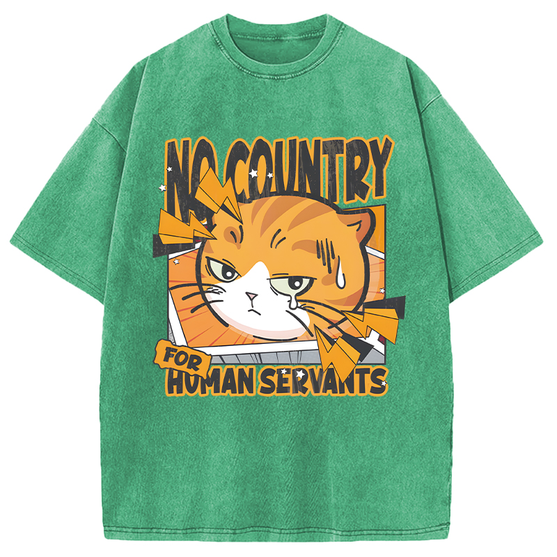 Modecanvas No Country For Human Servants DTG Printing Washed T-Shirt