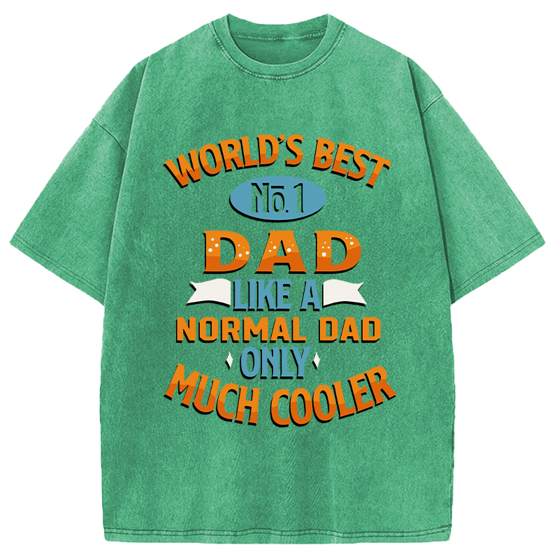 Modecanvas Worlds Best No 1 Dad DTG Printing Washed T-Shirt