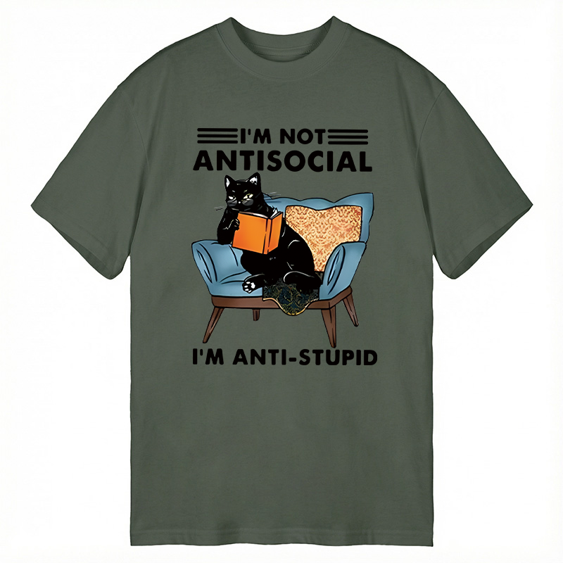 Modecanvas I Am Not Antisocial Funny DTG Printing Classic T-Shirt-modecanvas