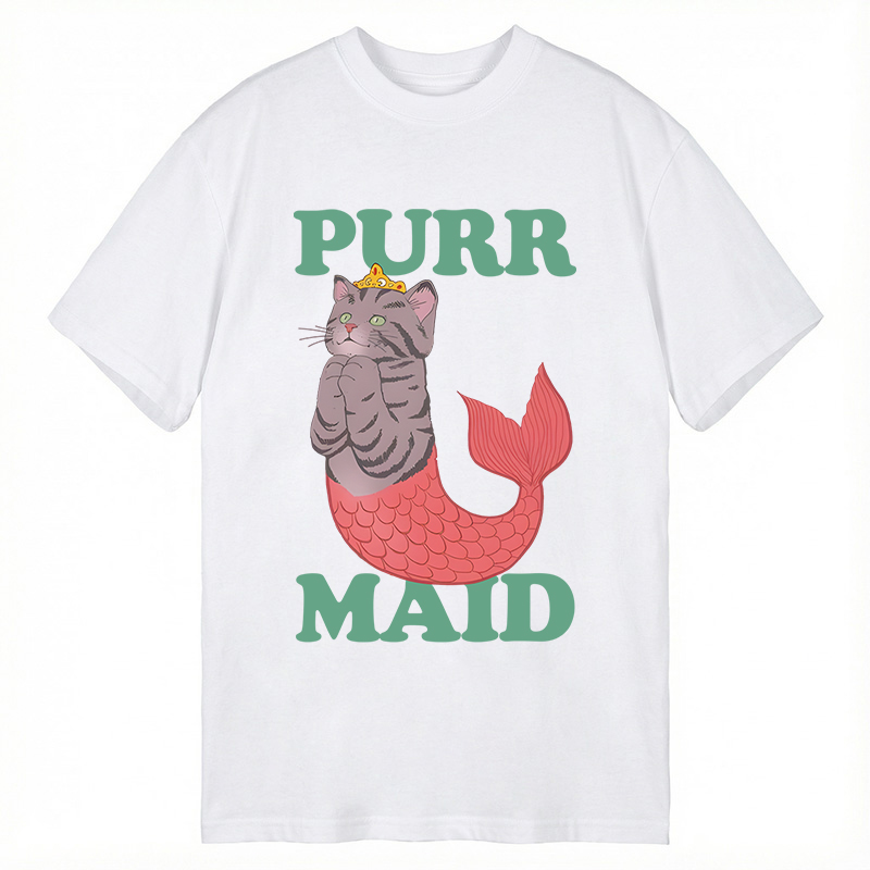 Modecanvas Purr Maid DTG Printing Classic T-Shirt-modecanvas