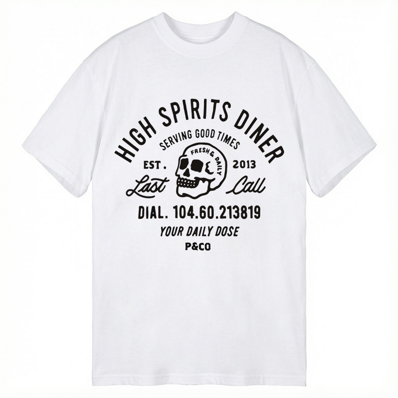 Modecanvas High Spirits Diner DTG Printing Classic T-Shirt-modecanvas