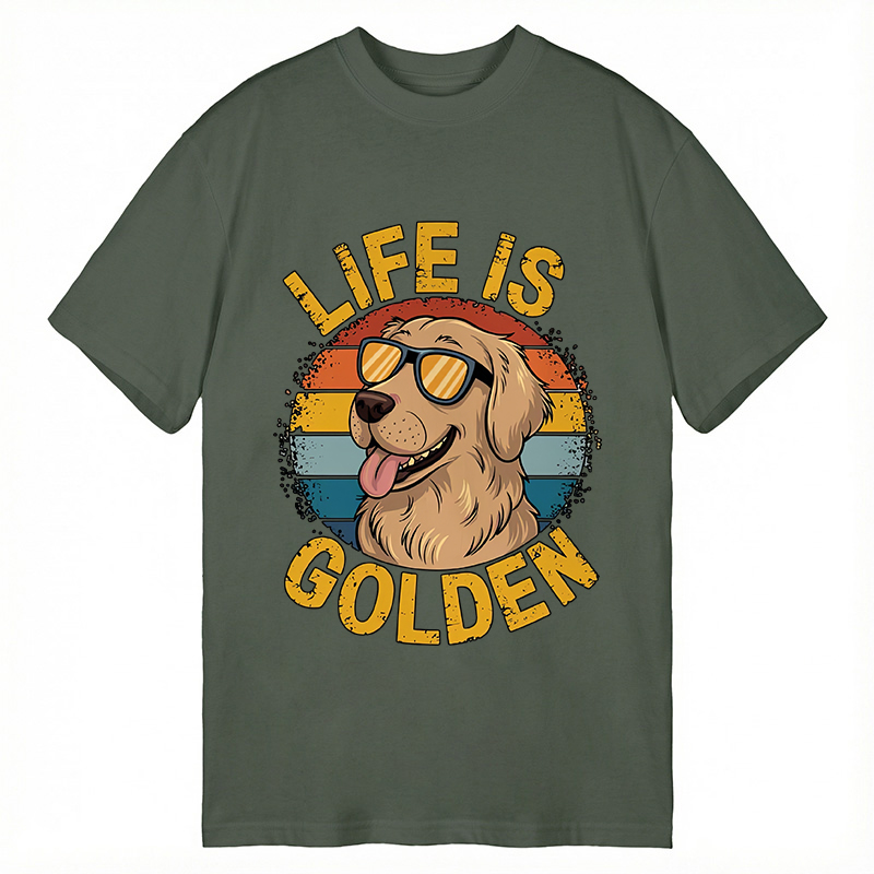 Modecanvas Golden Retriever DTG Printing Classic T-Shirt-modecanvas