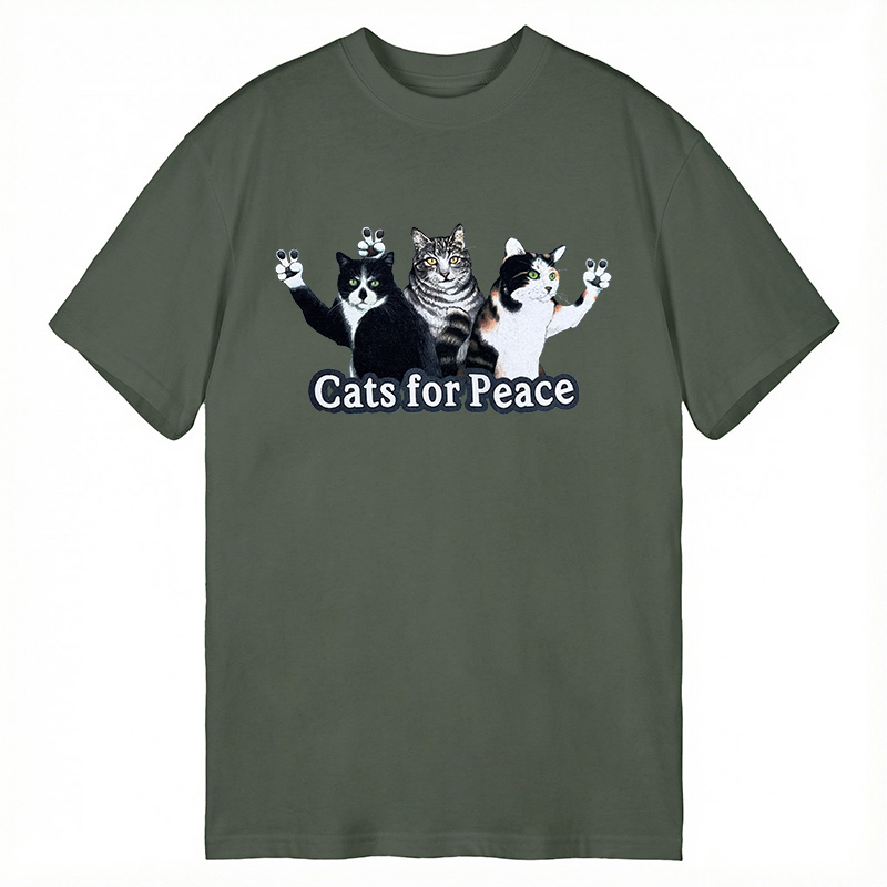 Modecanvas Cats For Peace DTG Printing Classic T-Shirt-modecanvas