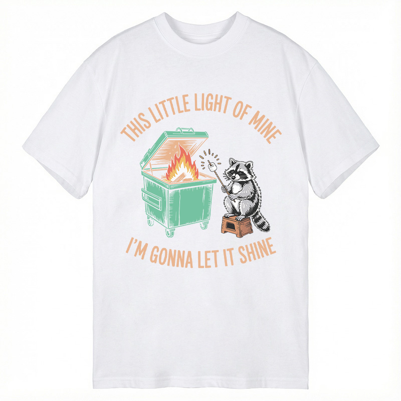Modecanvas Funny Dumpster Fire Raccoon DTG Printing Classic T-Shirt-modecanvas