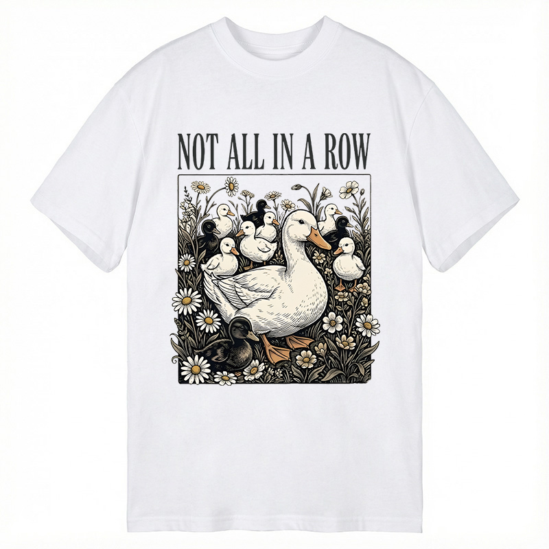 Modecanvas Funny Ducks Not in A Row DTG Printing Classic T-Shirt-modecanvas