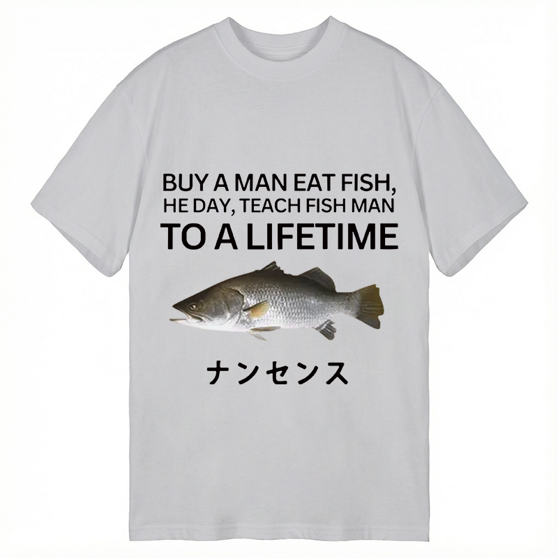 Modecanvas Buy a Man Eat Fish DTG Printing Classic T-Shirt-modecanvas