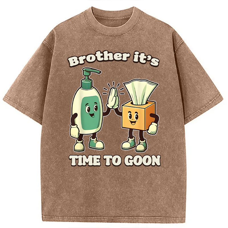 Modecanvas Funny Goon Squad Cleaning Products Meme DTG Printing Washed T-Shirt