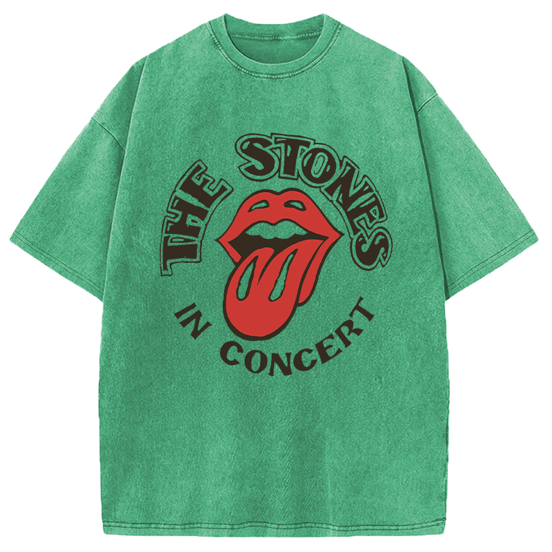 Modecanvas The Stones In Concert DTG Printing Washed T-Shirt