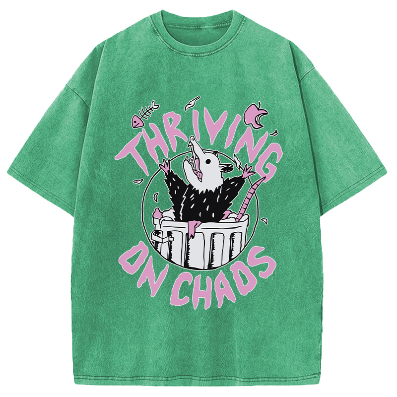 Modecanvas Thriving On Chaos Angry Possum DTG Printing Washed T-Shirt