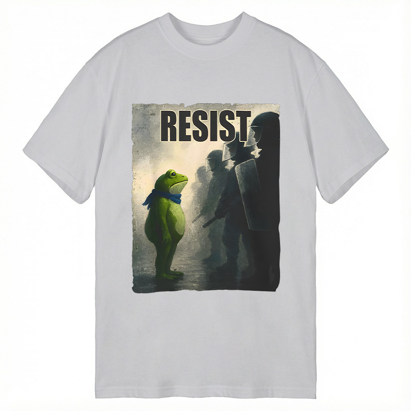 Modecanvas Portland Frog Protest Funny DTG Printing Classic T-Shirt-modecanvas