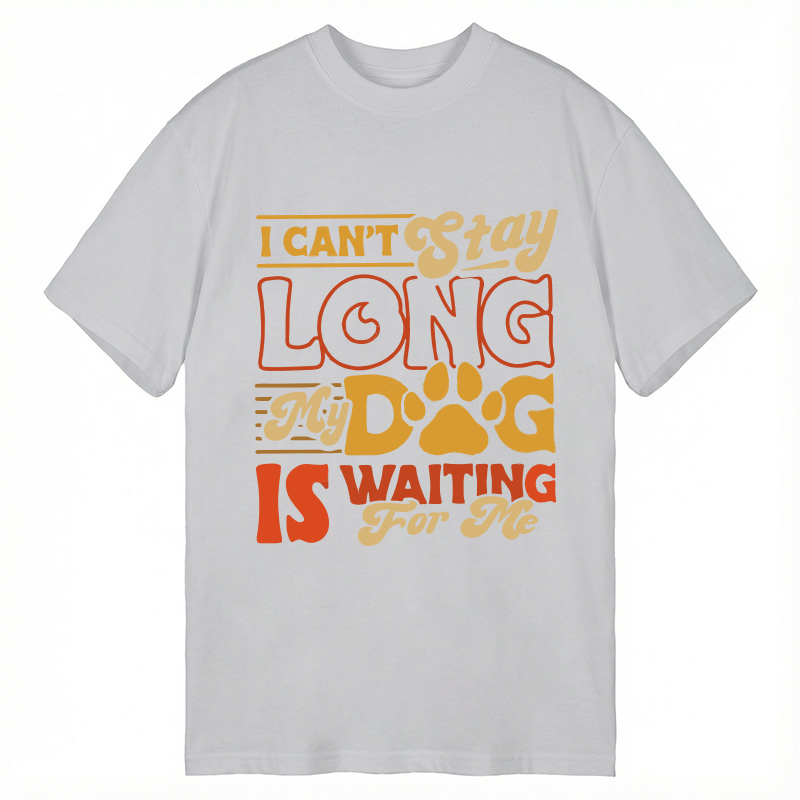 Modecanvas Dog Is Waiting For Me Funny DTG Printing Classic T-Shirt-modecanvas