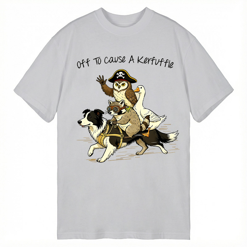 Modecanvas Off To Cause A Kerfuffle Funny Animal Group Meme DTG Printing Classic T-Shirt-modecanvas