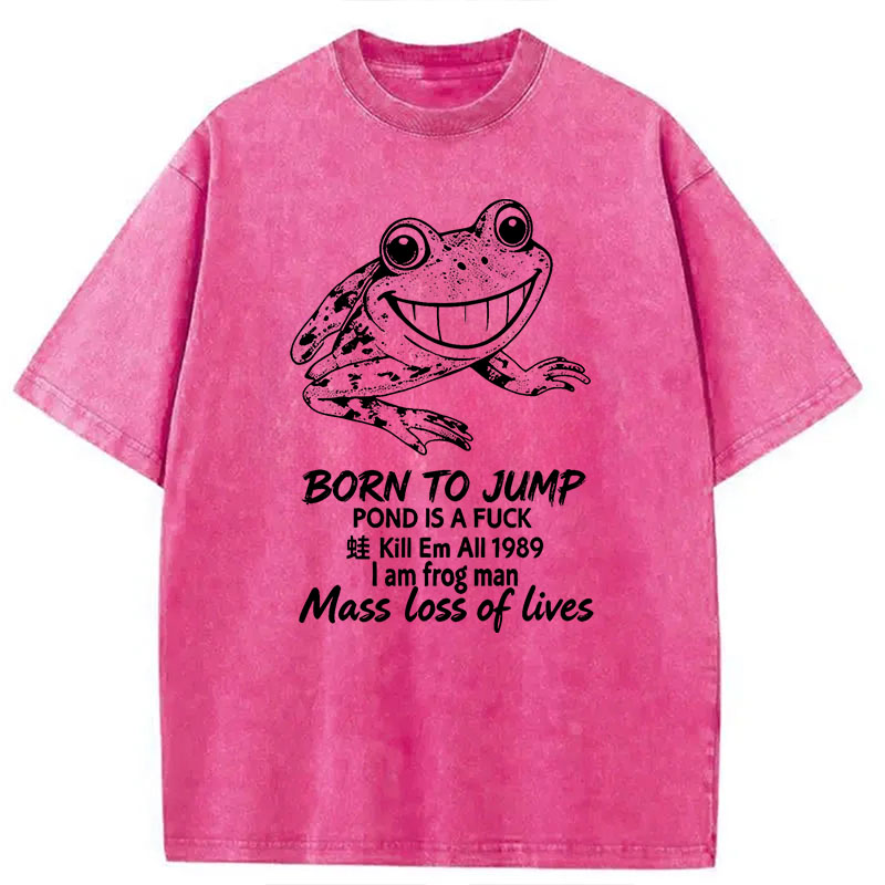 Modecanvas Born To Jump DTG Printing Washed T-Shirt