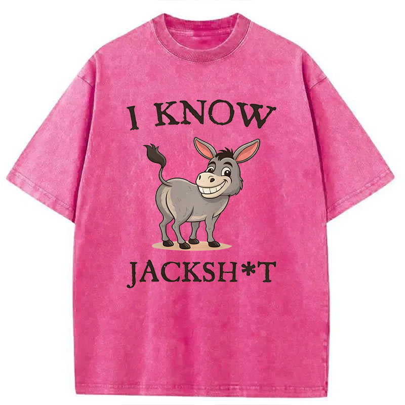 Modecanvas I Know Jackshit Donkey DTG Printing Washed T-Shirt