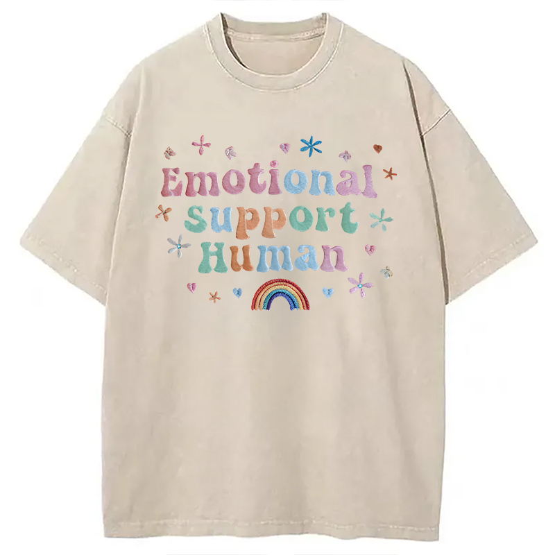 Modecanvas Emotional Support Human DTG Printing Washed T-Shirt
