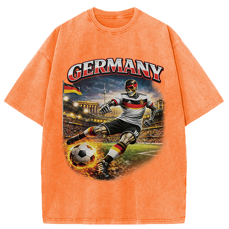 Modecanvas Germany Soccer Vintage DTG Printing Washed T-Shirt