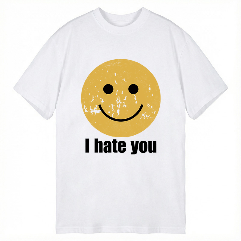 Modecanvas I Hate You Smiley Face DTG Printing Classic T-Shirt-modecanvas
