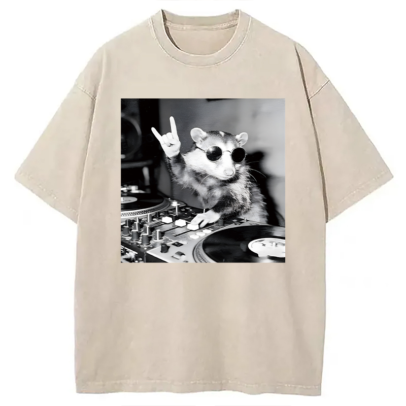 Modecanvas DJ Possum DTG Printing Washed T-Shirt