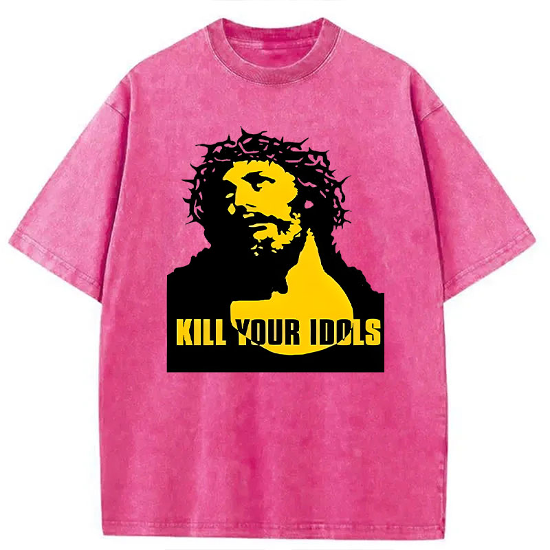 Modecanvas Kill Your Idols DTG Printing Washed T-Shirt