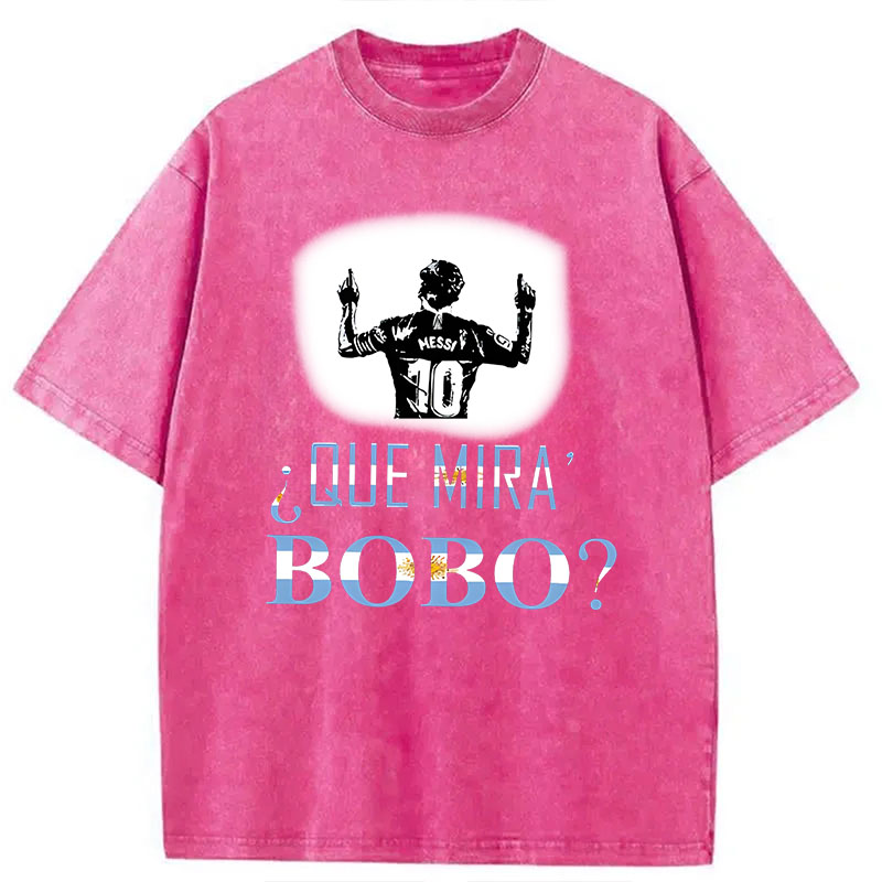 Modecanvas Que Miras Bobo DTG Printing Washed T-Shirt