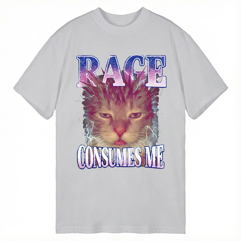 Modecanvas Rage Consumes Me Cat DTG Printing Classic T-Shirt-modecanvas